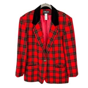 Vintage Antique Sag Harbor Plaid Wool Blazer